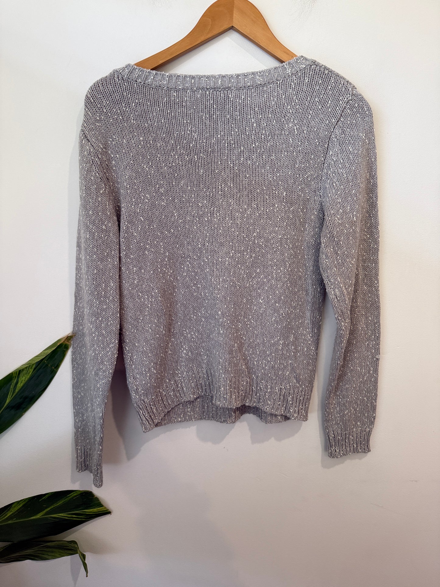 Sense of Place Grey Speckled Knit Jumper - 45cm u/arm