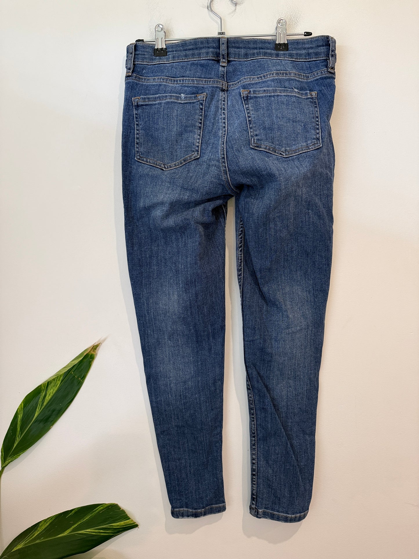 Oasis Distressed Skinny Jeans with Ankle Zips Size 10