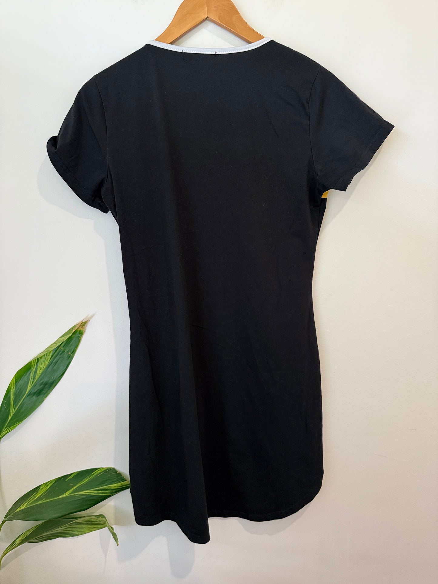 Emery Rose Black Colour Block Stripe Tee Dress Size M