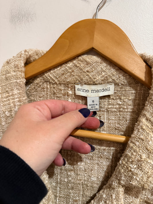 Anne Mardell Oatmeal Tweed Blazer | Size 8