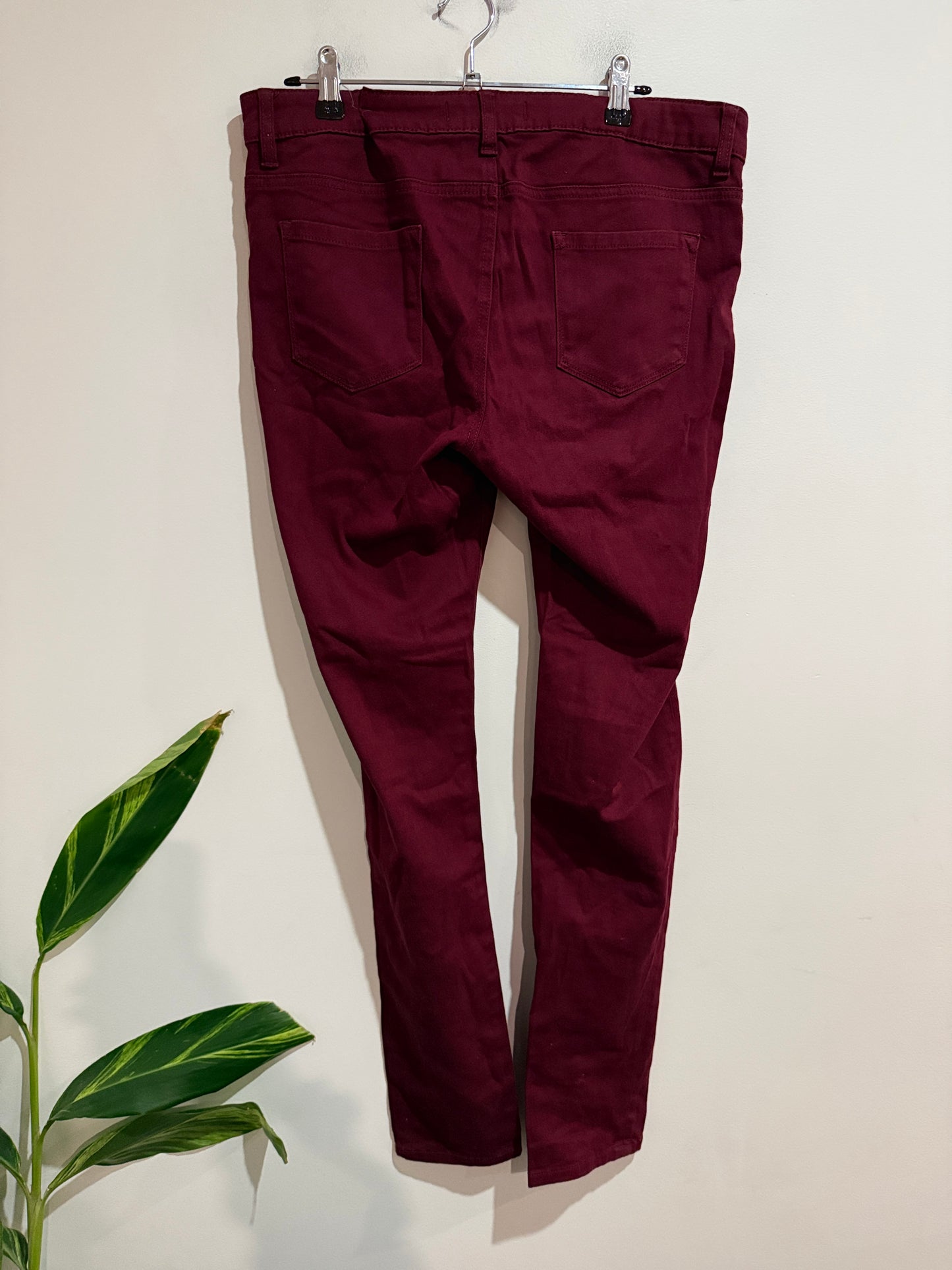 G.Denim Burgundy Skinny Jeans - Size 14