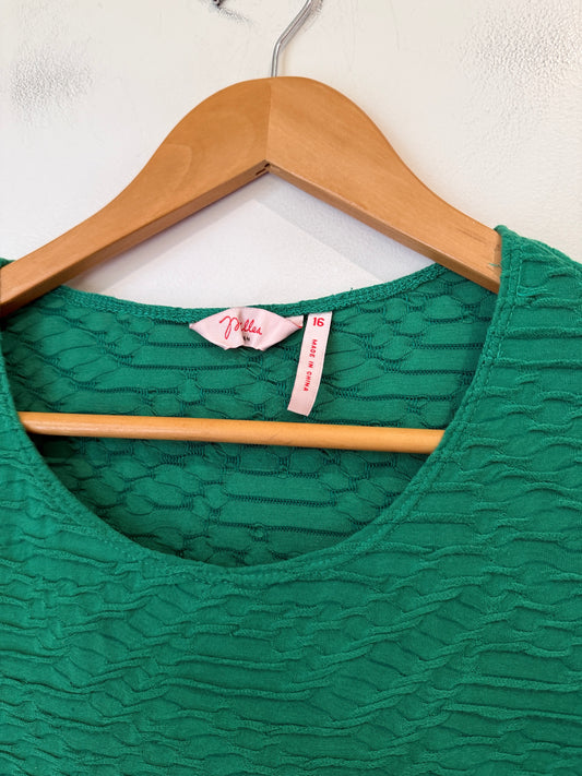 Unbranded Green Textured Crepe Top - Size 16