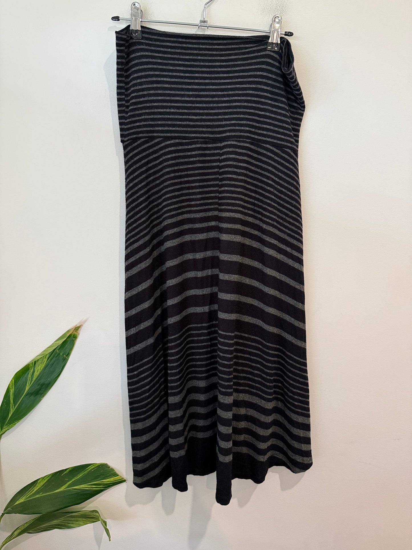 Spirit Grey and Black Striped Maxi Skirt - Size S