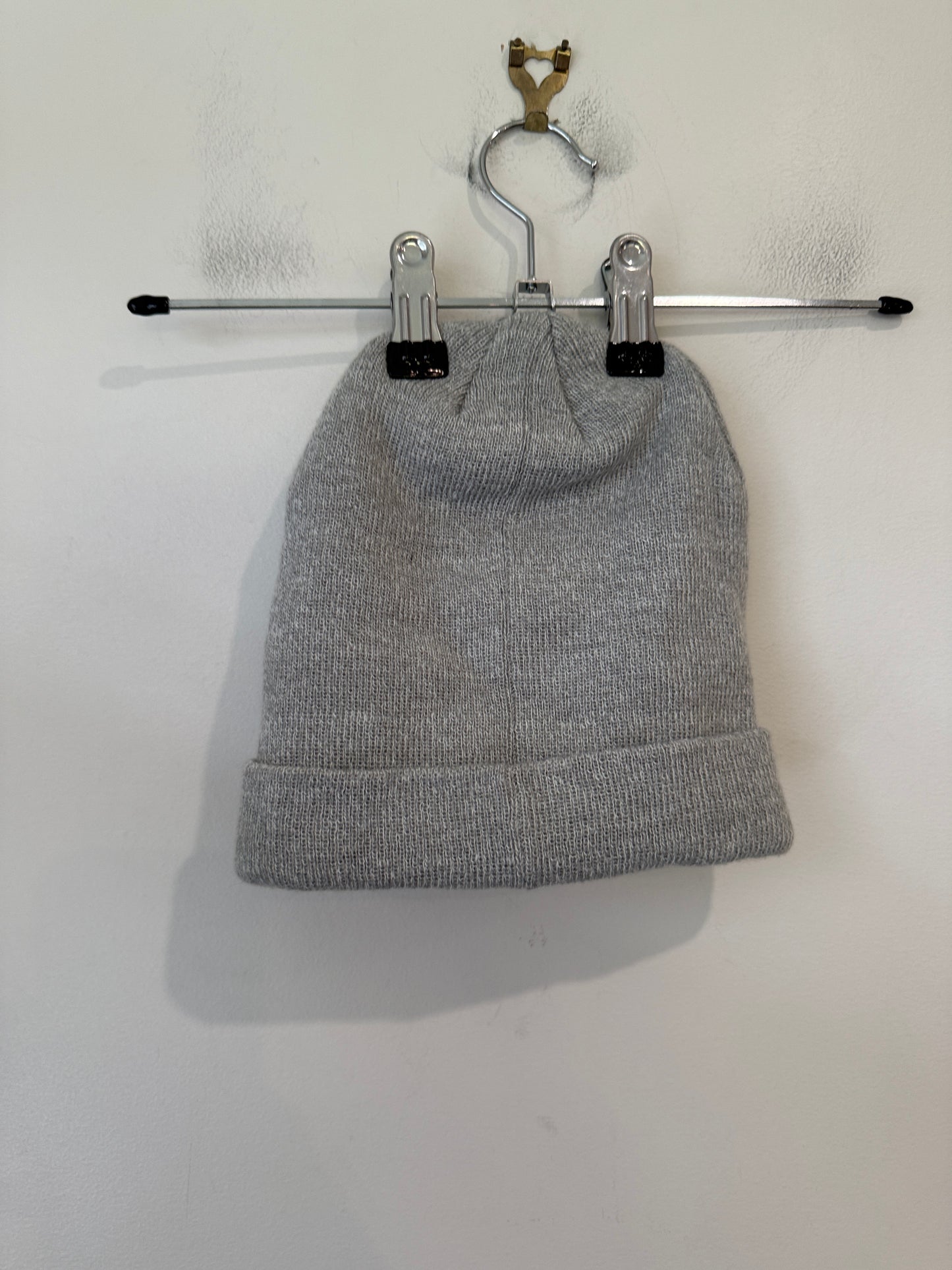 Grey Beanie with Gold Weekend Embroidery