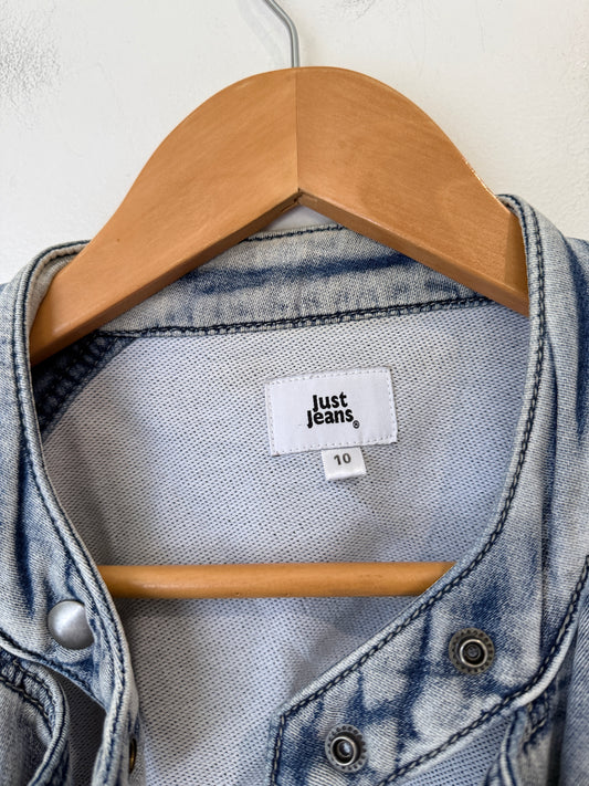 Just Jeans Denim Biker Jacket Size 10