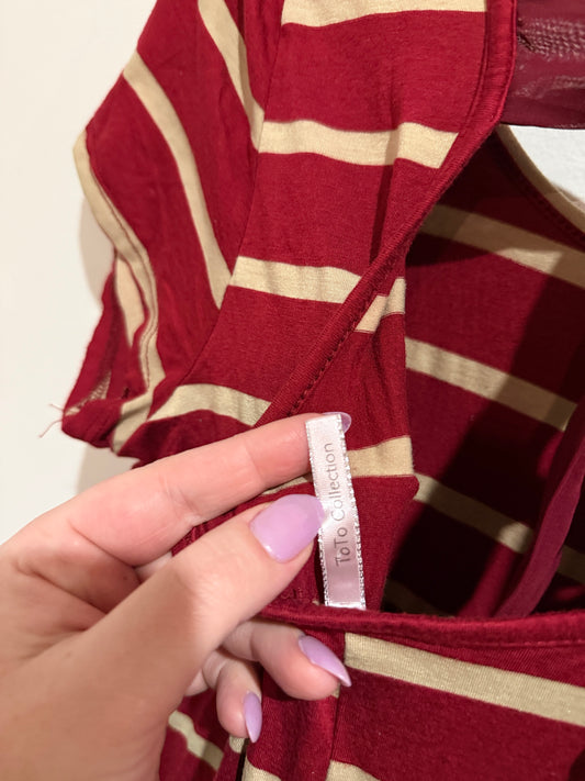 Toto Collection Striped Short-sleeve Dress Size U/Arm to U/Arm 47cm