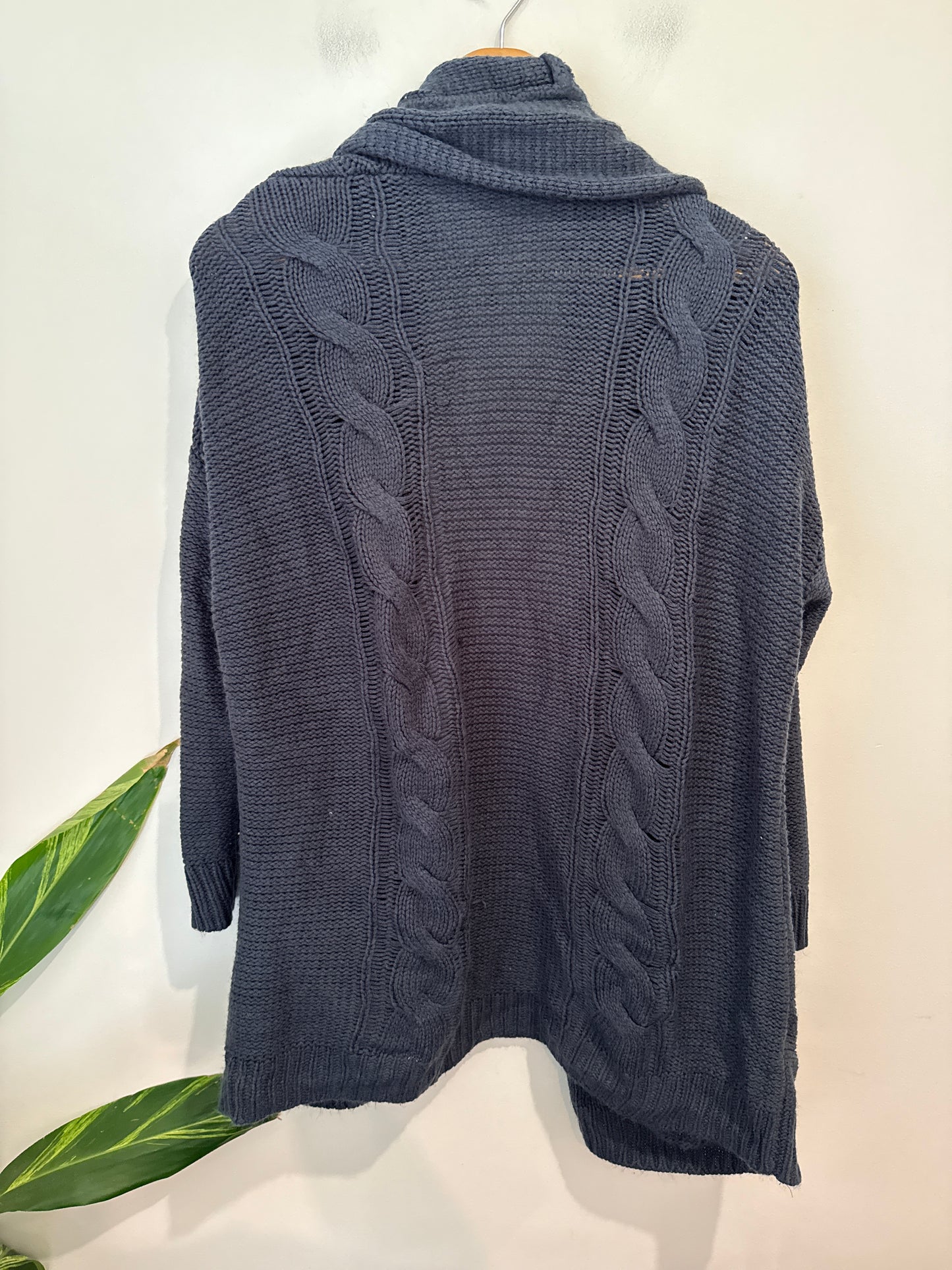 Spirit Waffle-knit Open-front Cardigan Size L
