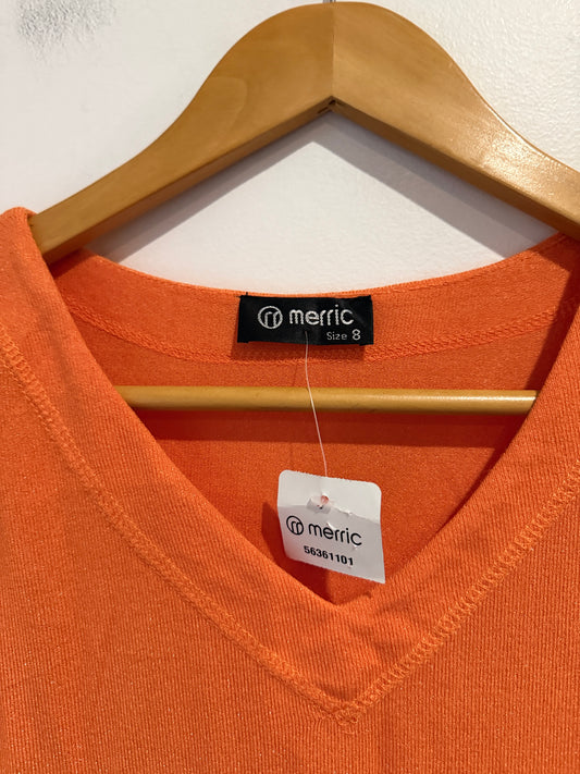 Merric Orange Long Sleeve Dress Size 8