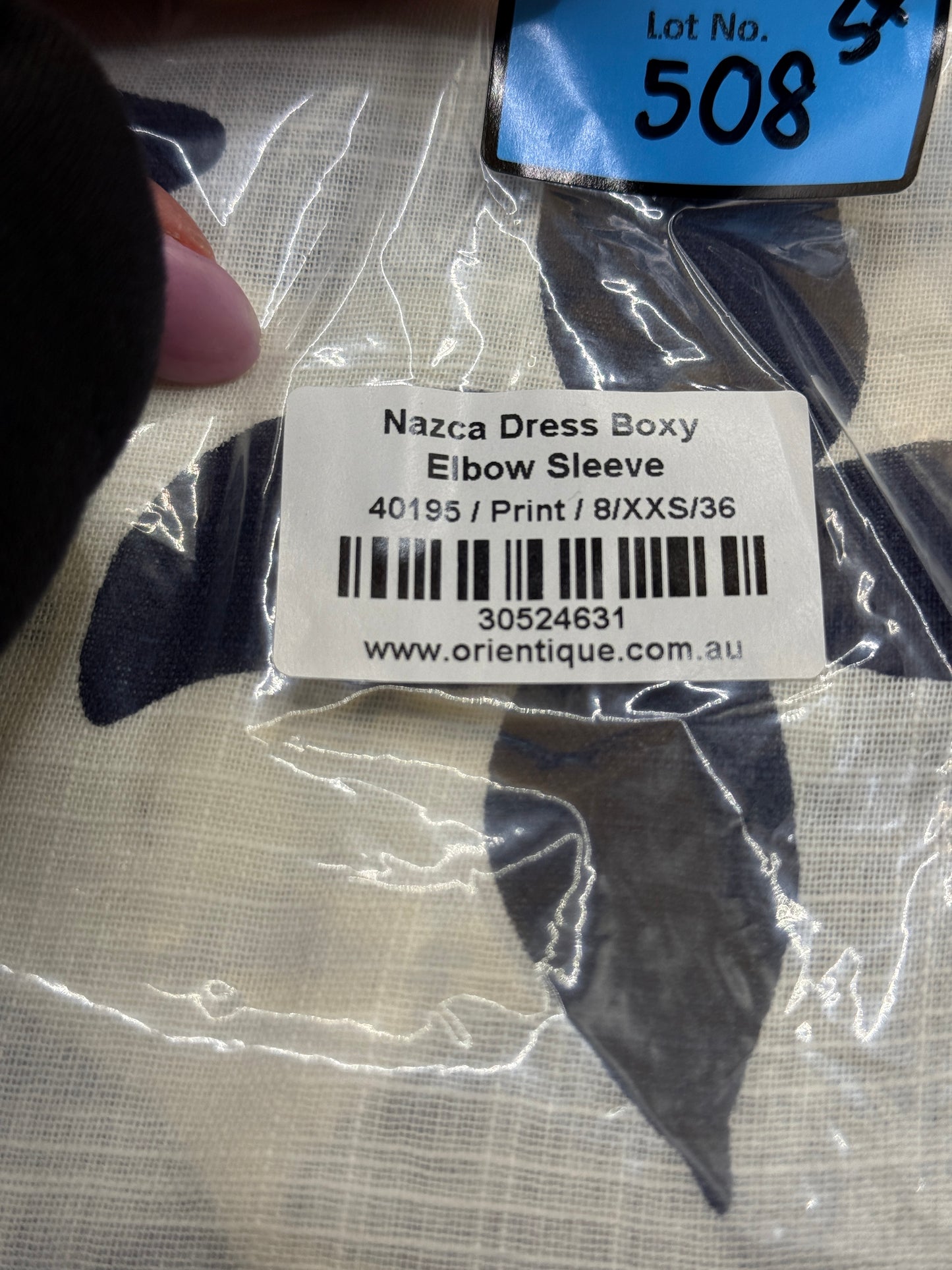 Orientique Nazca Boxy Elbow Sleeve Dress Size 8 XXS