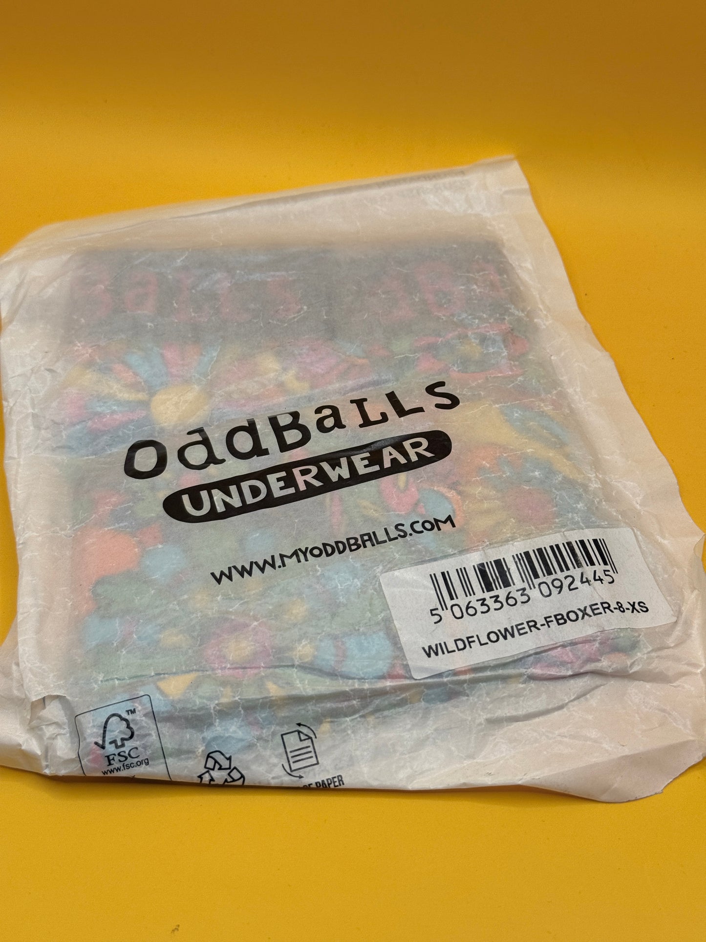 OddBalls Wildflower Women’s Boxer Shorts Size 8 XS