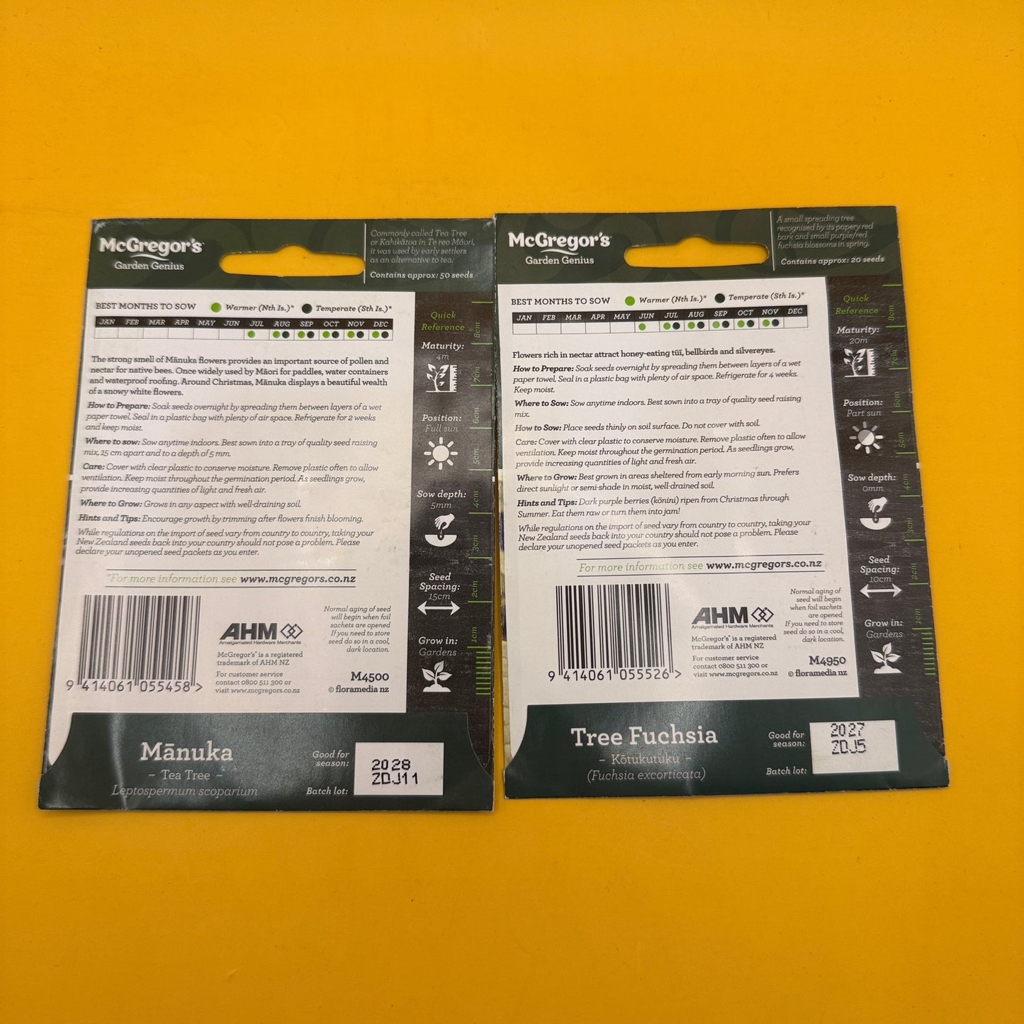McGregor’s Native Mānuka and Tree Fuchsia Seeds Set of 2
