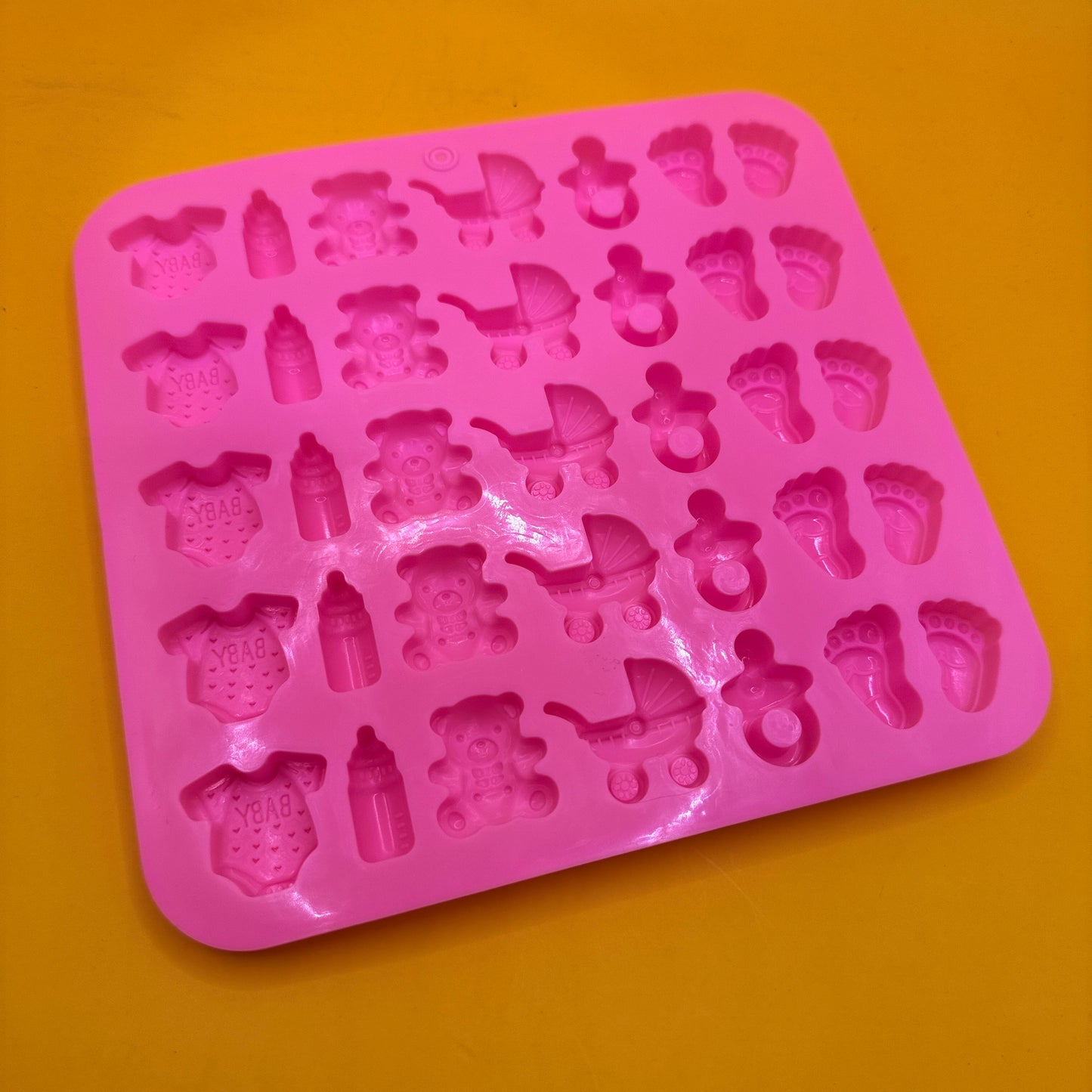 Baby-Themed Silicone Lolly Mould Tray Pink