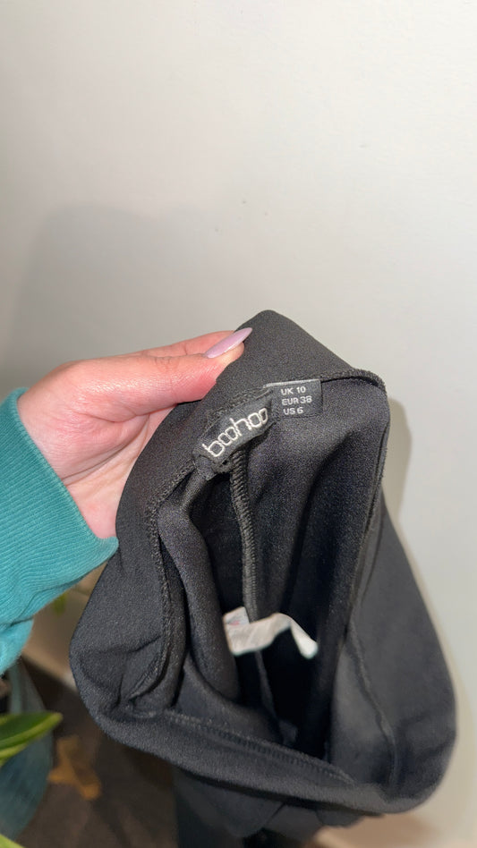 Boohoo Size UK 10 Wide Leg Tie Belt Pants