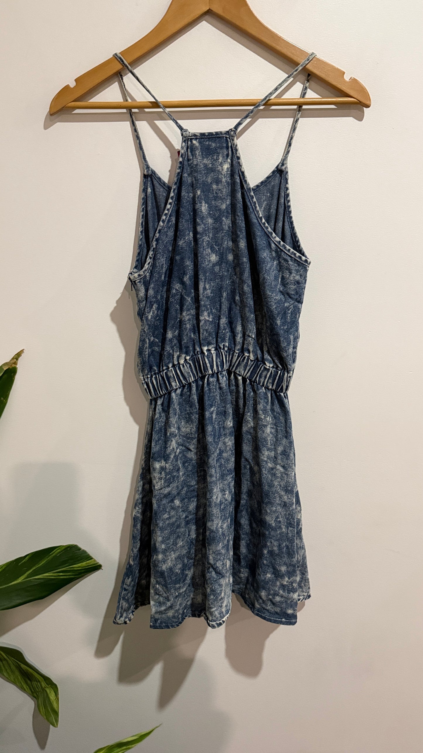 Boohoo Size UK 8 Acid Wash Denim Playsuit