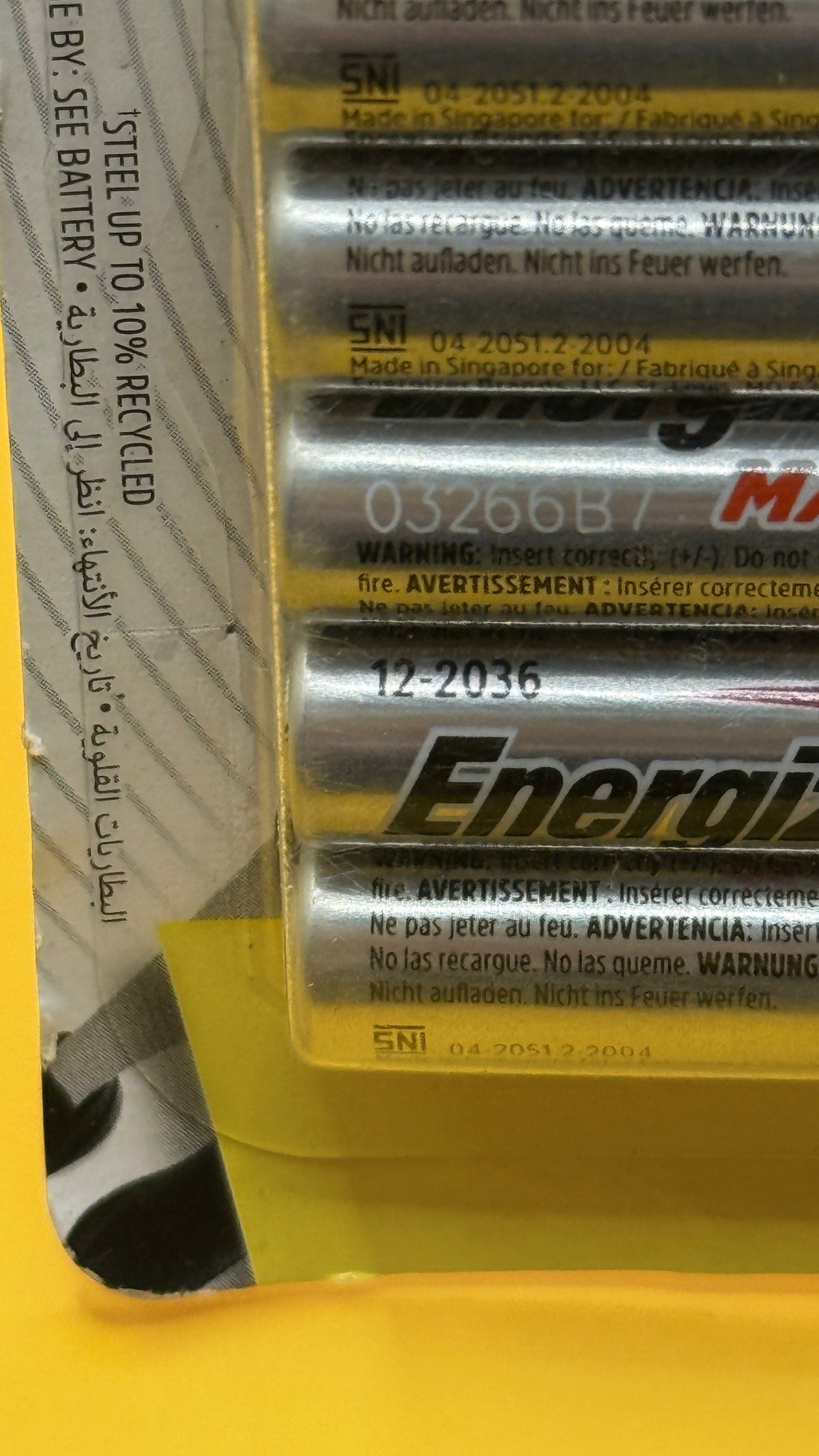 Energizer Max AAA Alkaline Batteries 4 Pack
