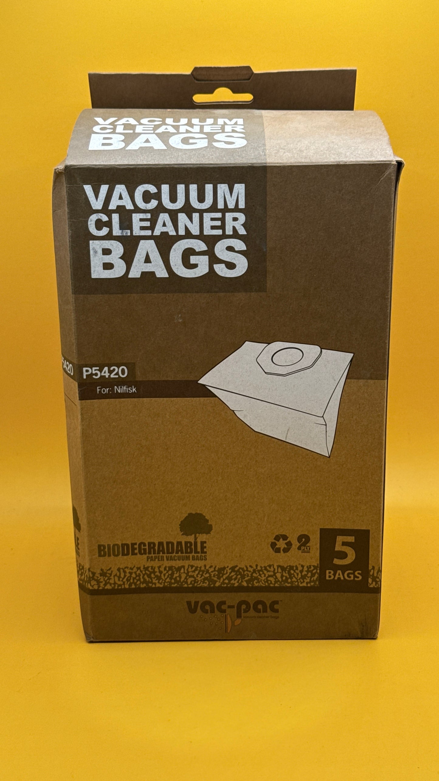 Vac-Pac P5420 Nilfisk Biodegradable Vacuum Bags 5 Pack