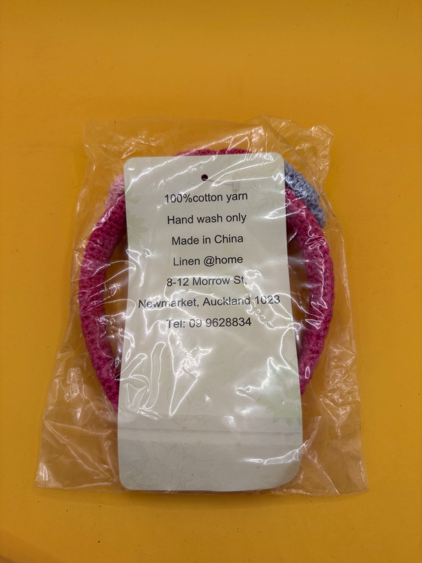 Linen @home Girls Pink Crochet Flower Headband