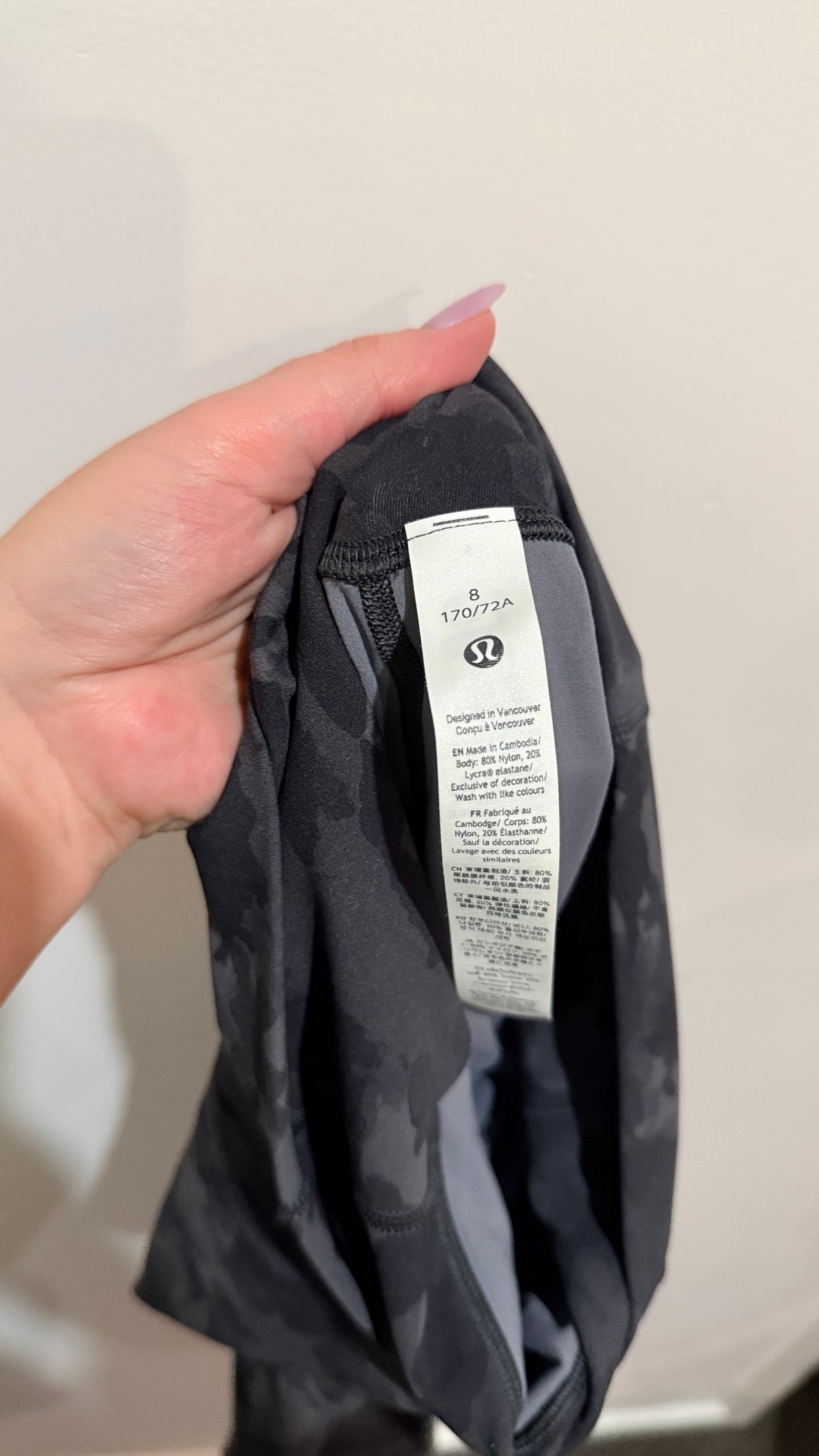 Lululemon Align High-Rise Pant 25” Black Camo Size 8