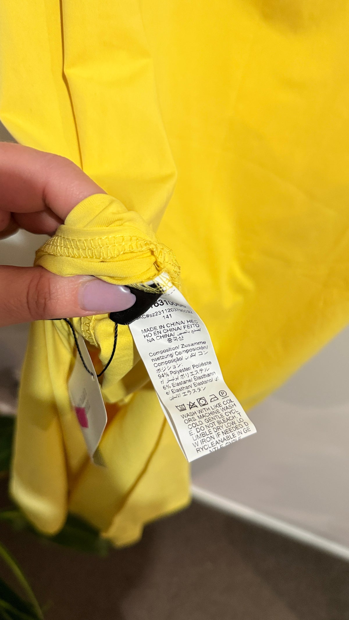 SHEIN Privé Yellow Asymmetric Draped Maxi Dress Size XL