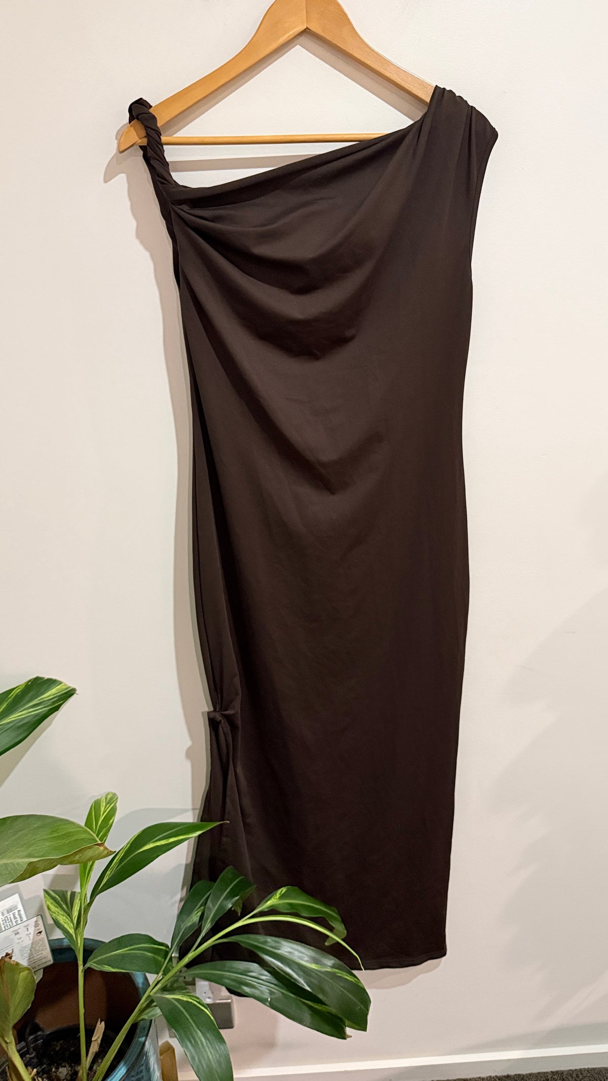SHEIN Brown Draped Midi Dress Size XL