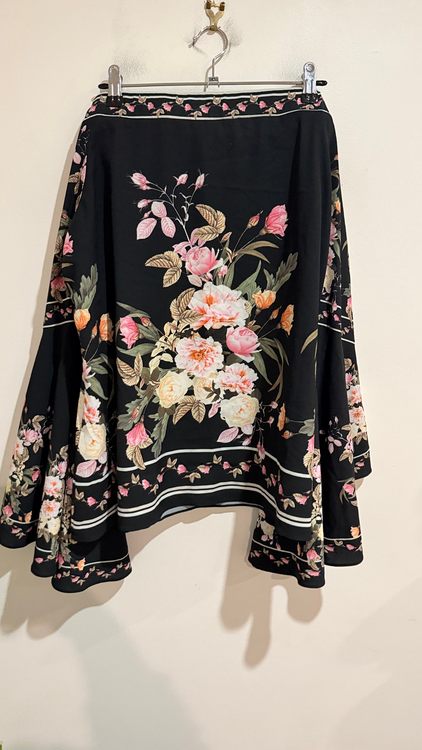 City Chic Black Floral Print Off the Shoulder Top Size S