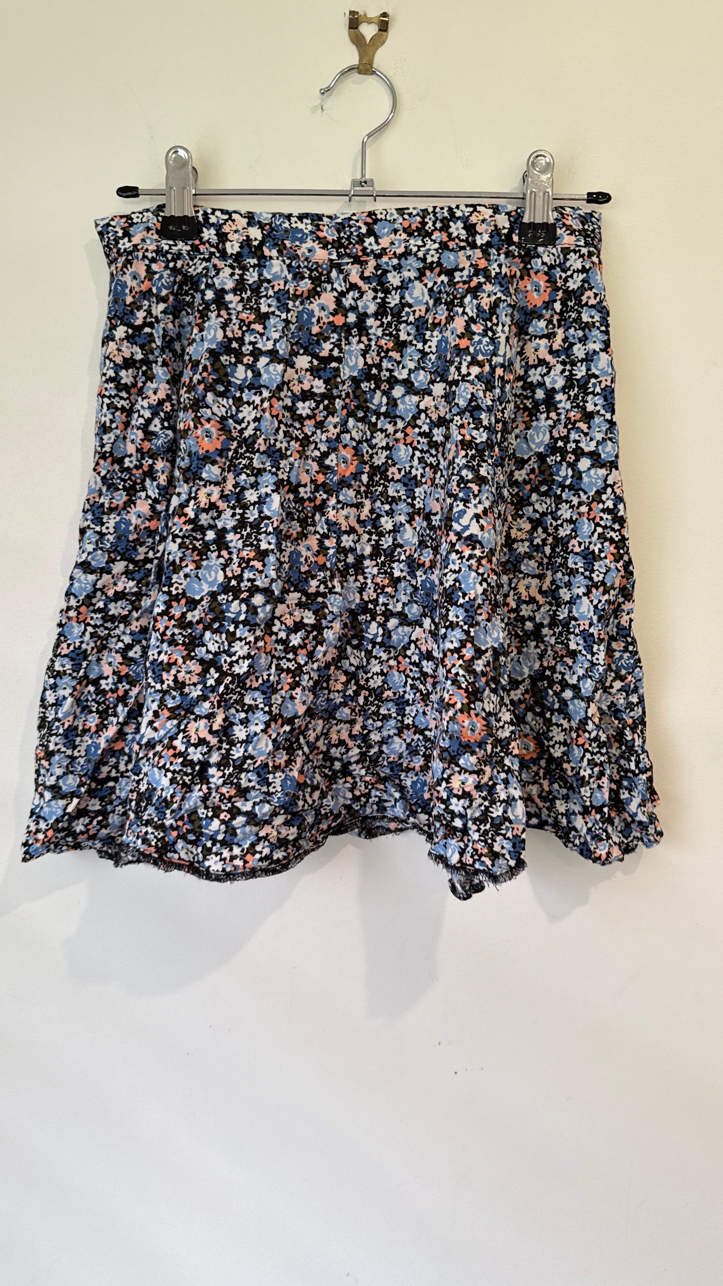 Miss Selfridge Blue Floral Mini Skirt - Size 8