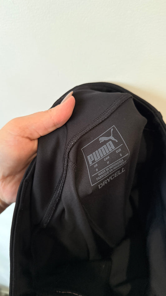 Puma Black Logo Tape Leggings - Size S
