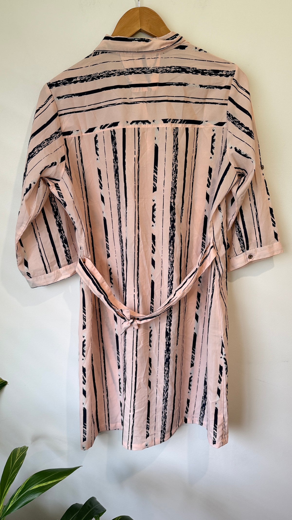 Entise Pink Brushstroke Print Shirt Dress - Size 2XL