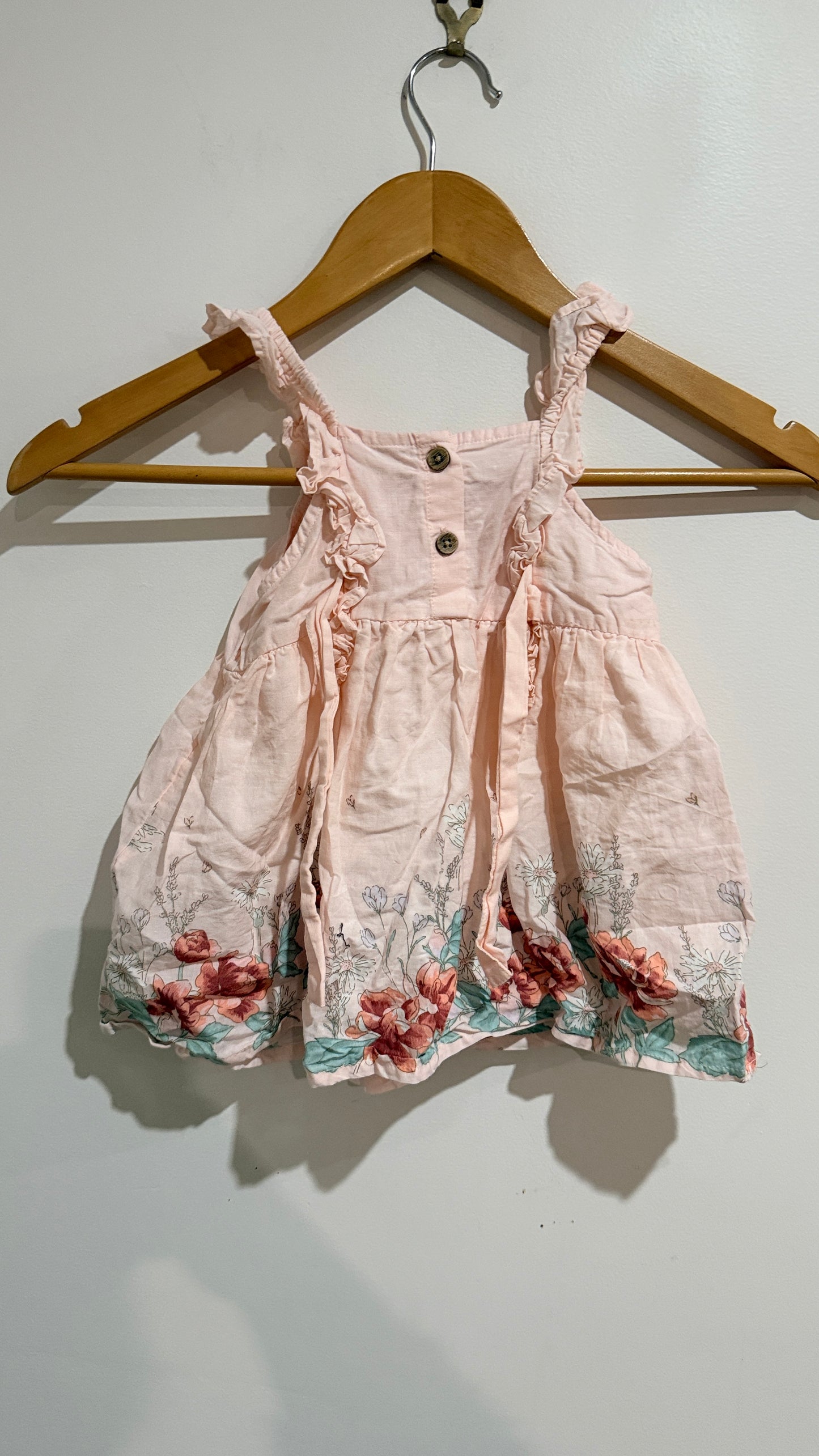 Anko Baby Peach Floral Dress - Size 0