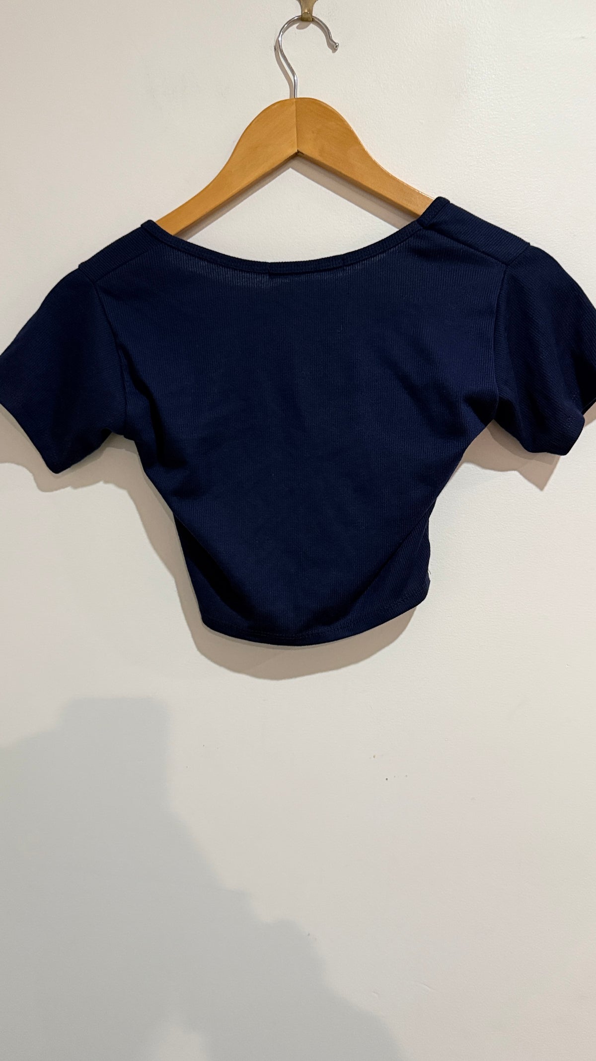 Shein Navy Ribbed Crop Top - Size XS