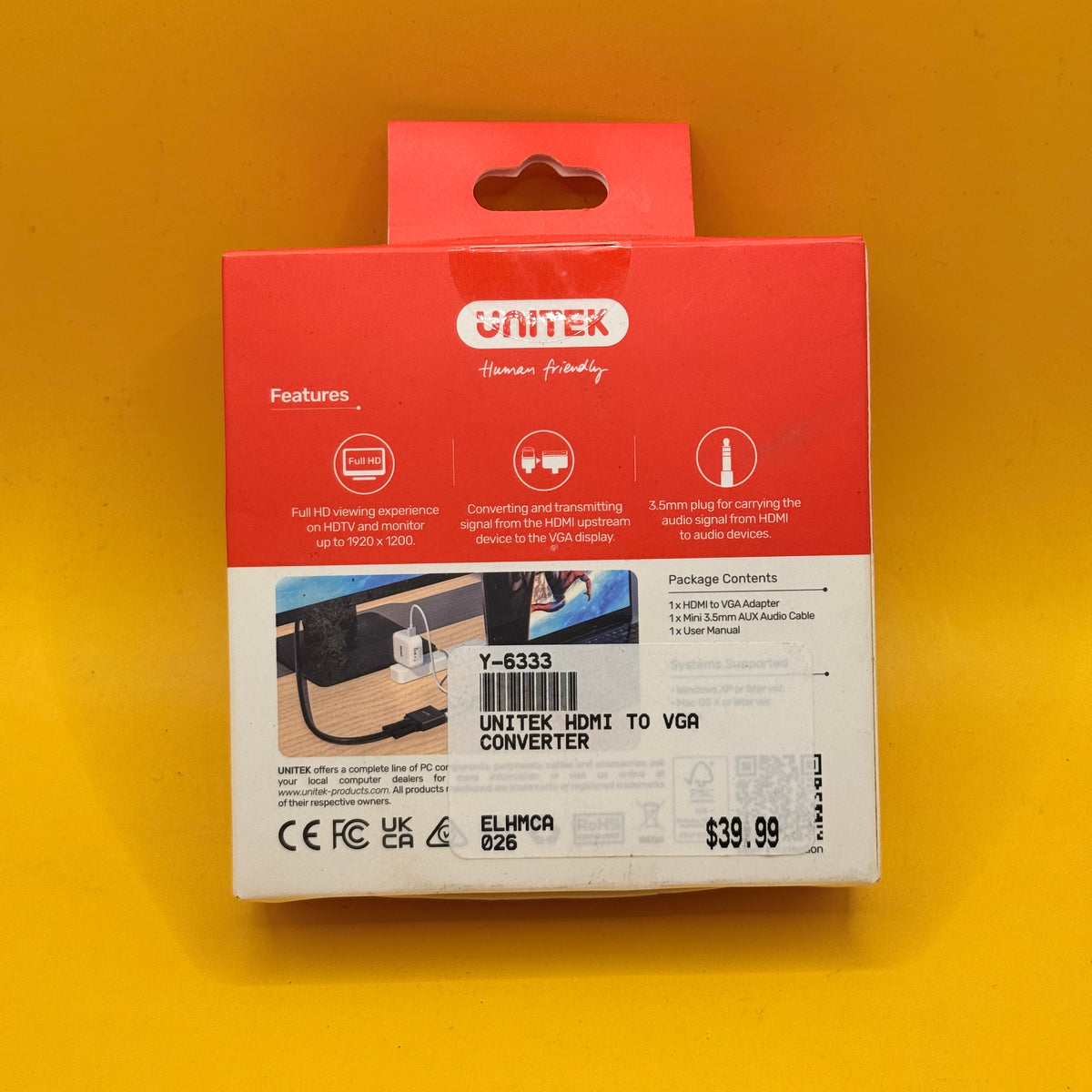 Unitek Y-6333 HDMI to VGA Converter with Audio Cable