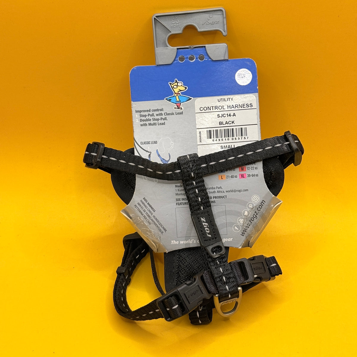 Rogz Utility Control Dog Harness Black Size Small