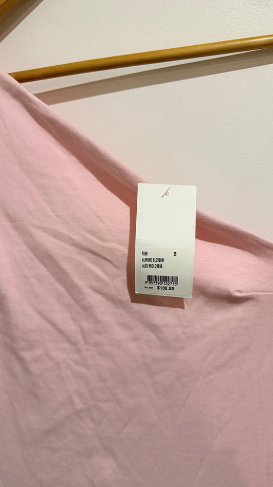 Kookai Blush Pink Slash Neck Midi Dress Size AU 10