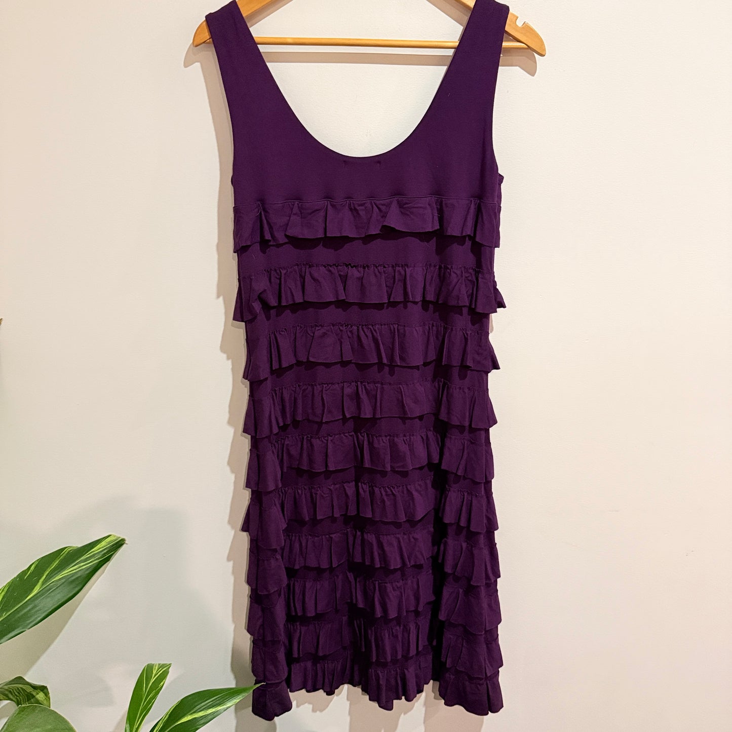 Scope Purple Tiered Ruffle Dress Size 12