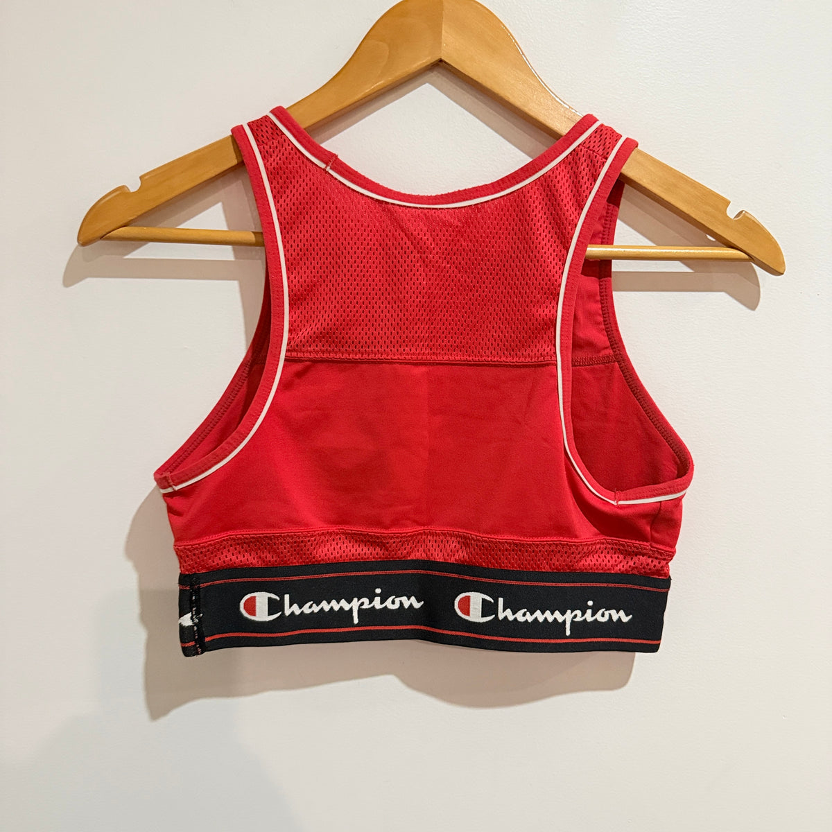 Champion Red Mesh Panel Sports Bra Size M