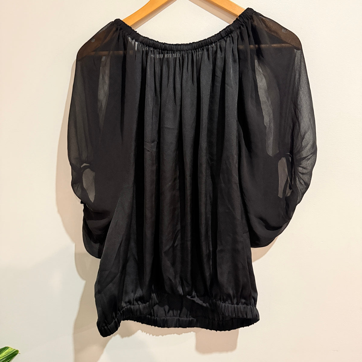 Next Black Satin Blouson Top Size 12