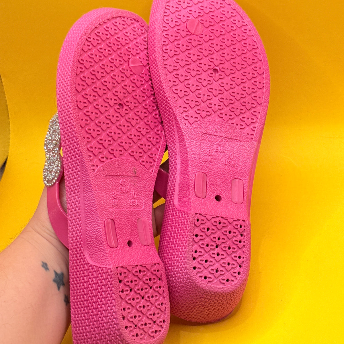 Taking Shape Hot-Pink Rhinestone Wedge Flip-Flops - Size 41