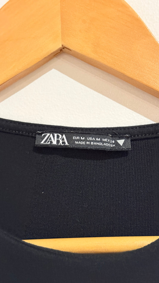 Zara Black Ribbed Sleeveless Maxi Dress Size M