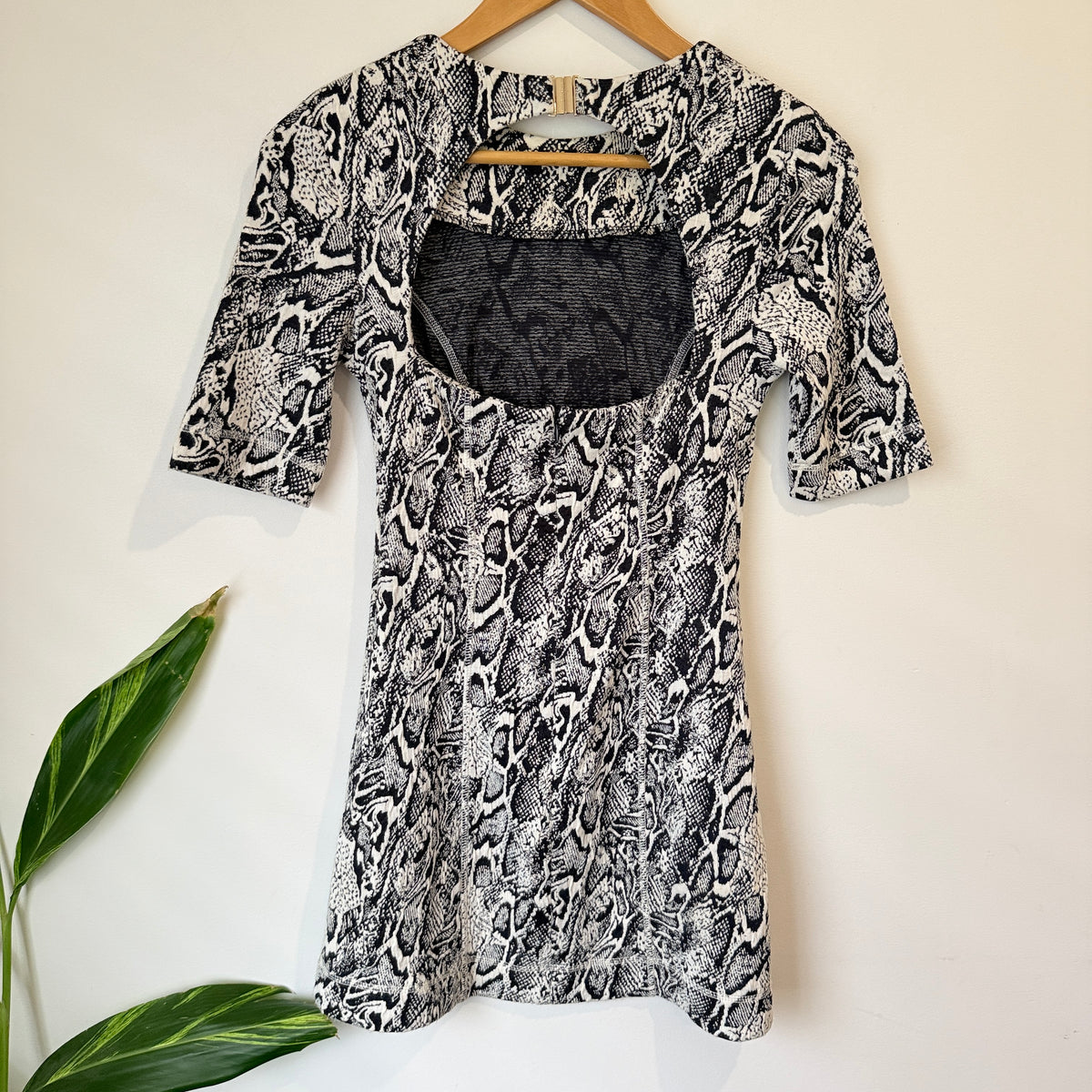 Ruby Black and White Snake Print Mini Dress Size 6