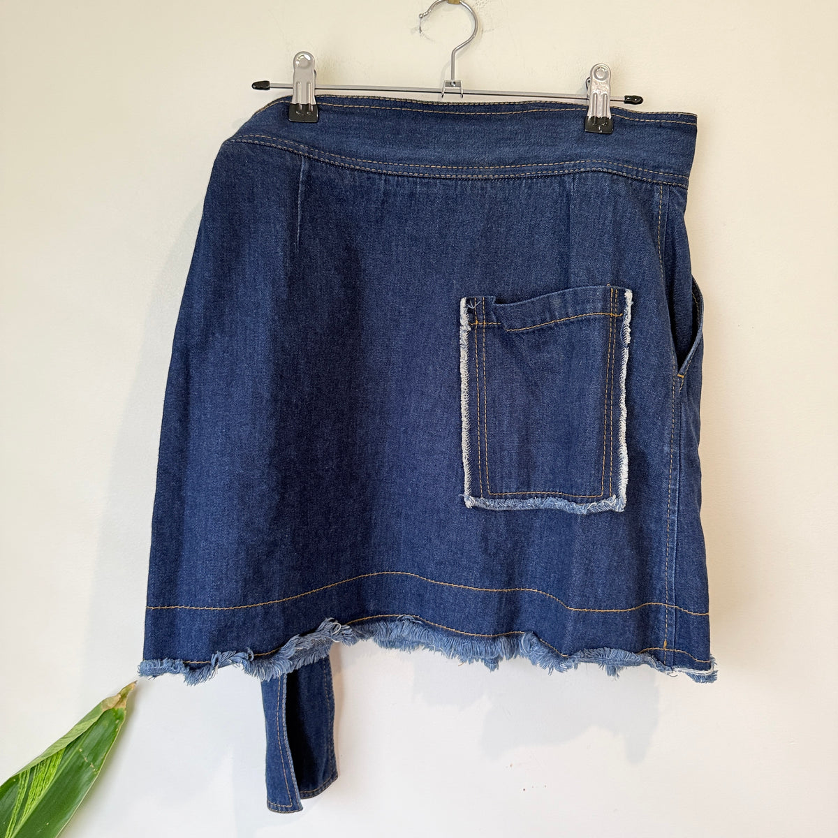 Karen Walker Indigo Denim Wrap Skirt Size 10