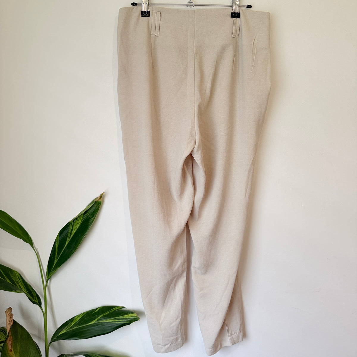 Mirrou Cream Tapered Trousers Size 12