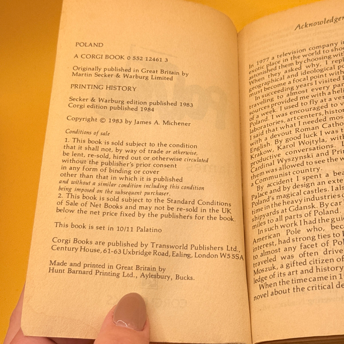 Poland by James A. Michener (Corgi, 1984)