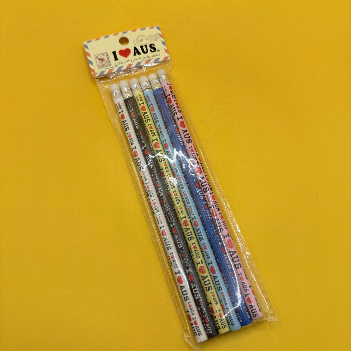 I Love Australia Souvenir Pencil Set of 6