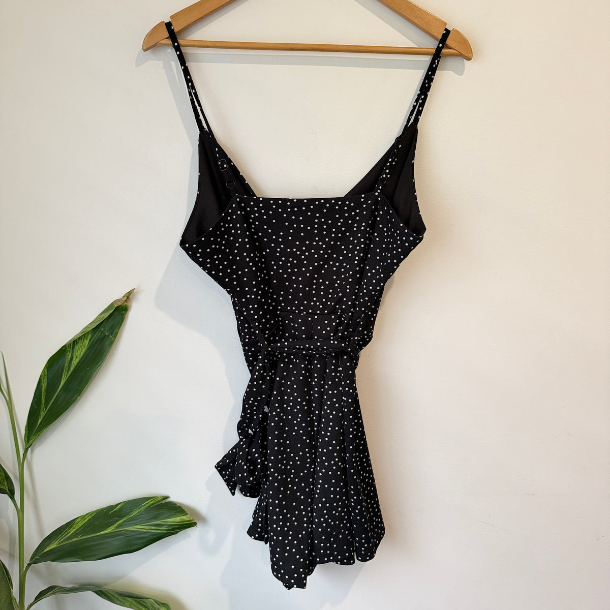 Pagani Black and White Polka Dot Playsuit Size 14