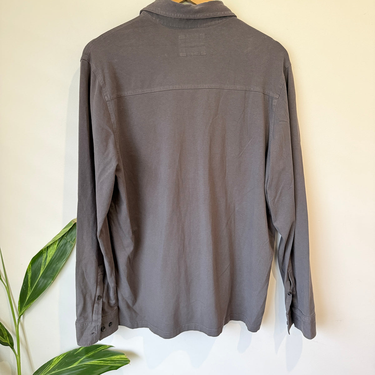 Express Grey Stretch Utility Shirt Size L