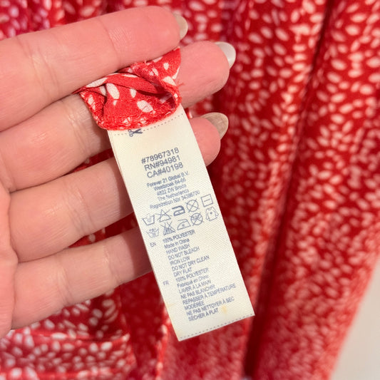 Forever 21 Red and White Petal Print Sleeveless Dress
