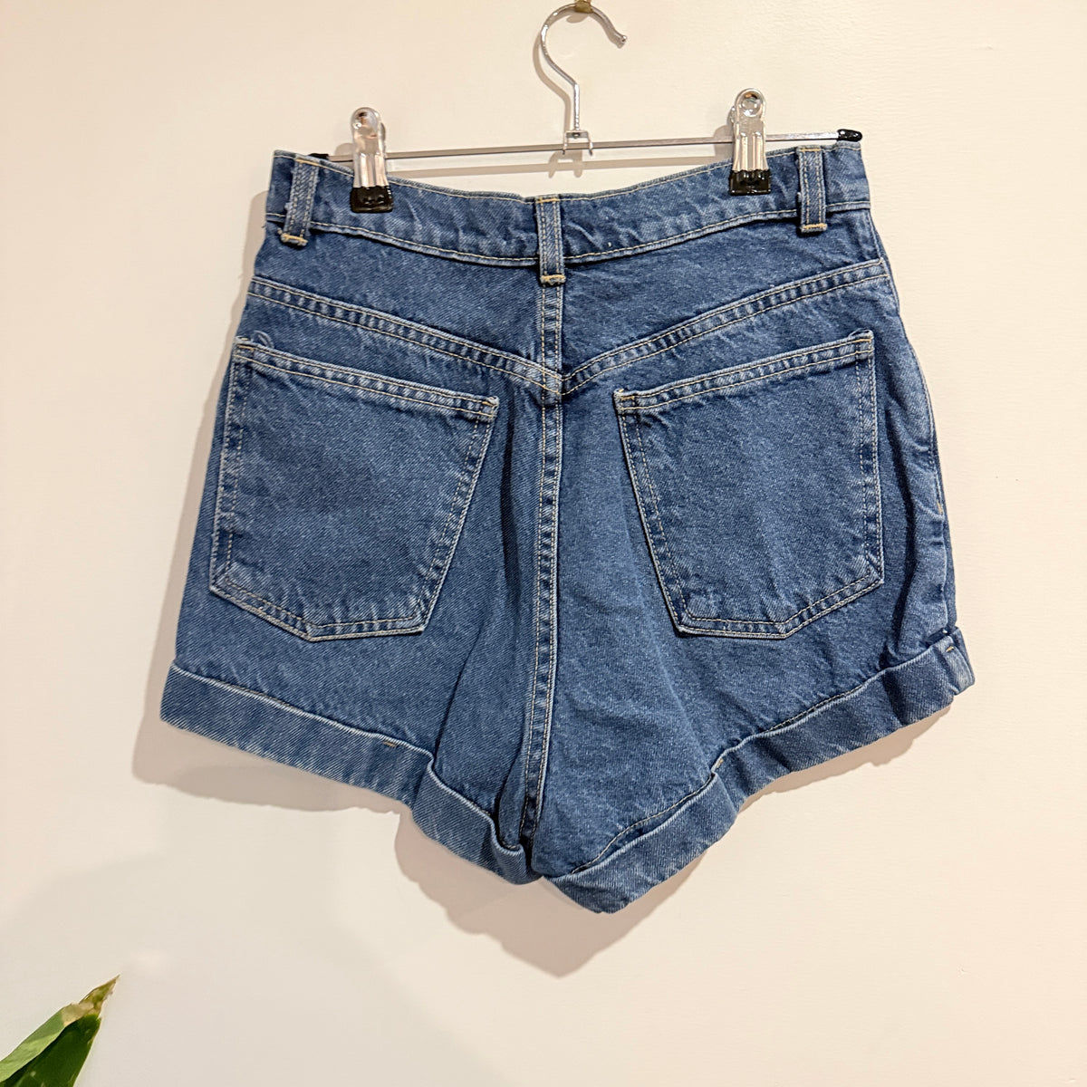 American Apparel Blue High Waisted Denim Shorts Size 26