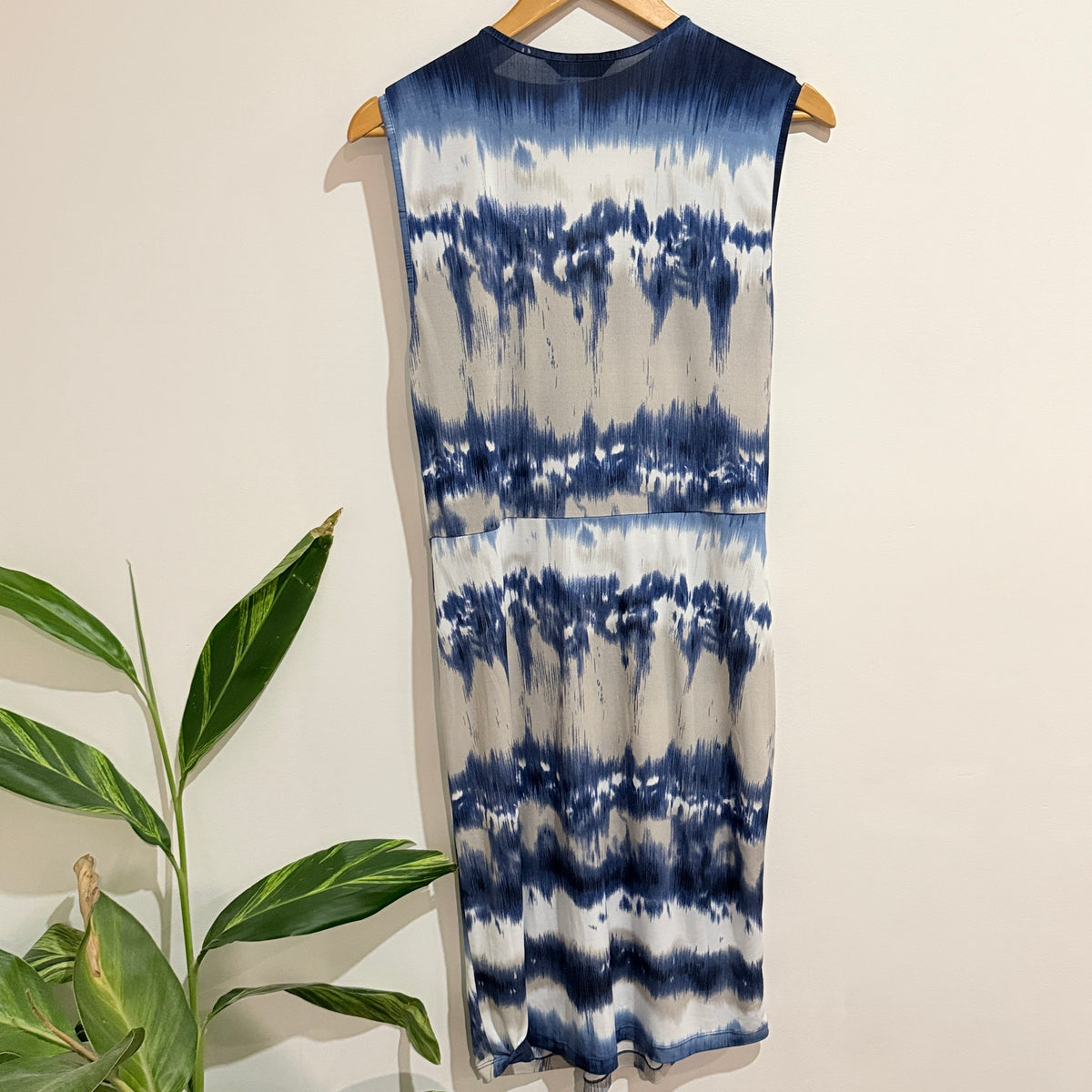 Jacqui E Blue Tie Dye Print Dress Size S
