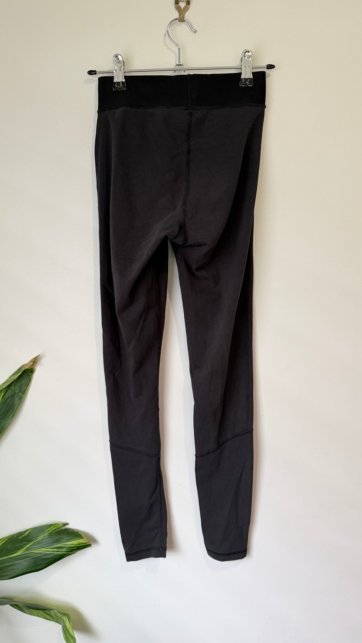 Adidas Black Leggings with Pink Logo Size XS