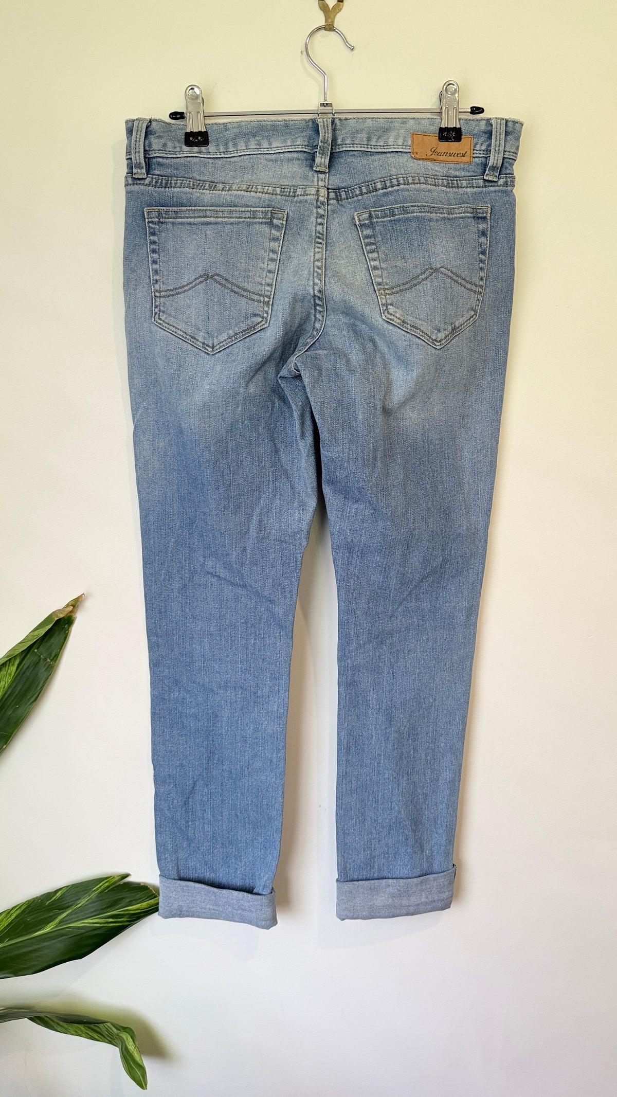 Jeanswest Light Wash Cuffed Jeans Size 10